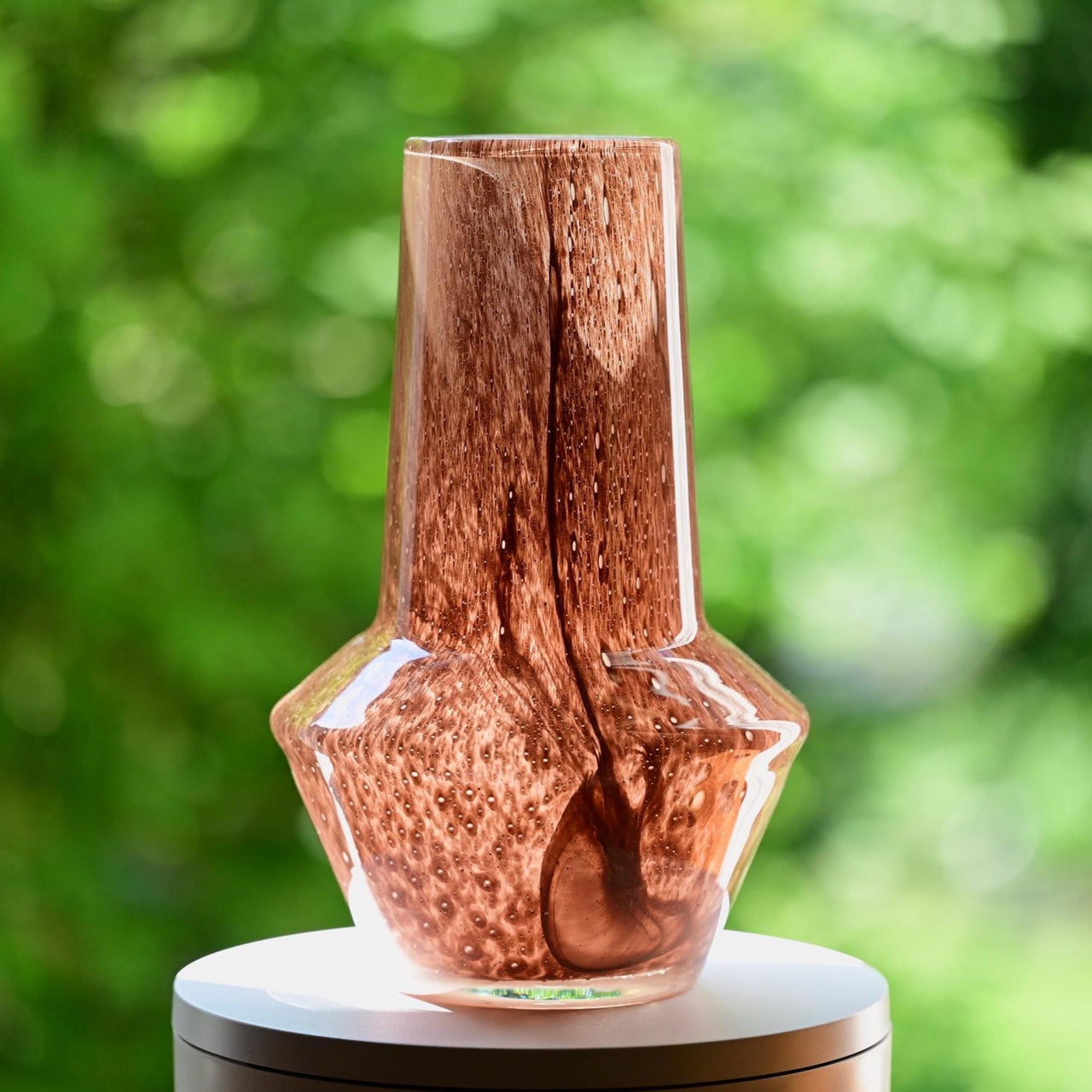 Hand Blown Glass Vase, Brown Glass Vase, Unique Vase, Art Glass Vase, Brown Vase, Flower Vase, Vase for Flowers, Glass Vase, Birthday Gift