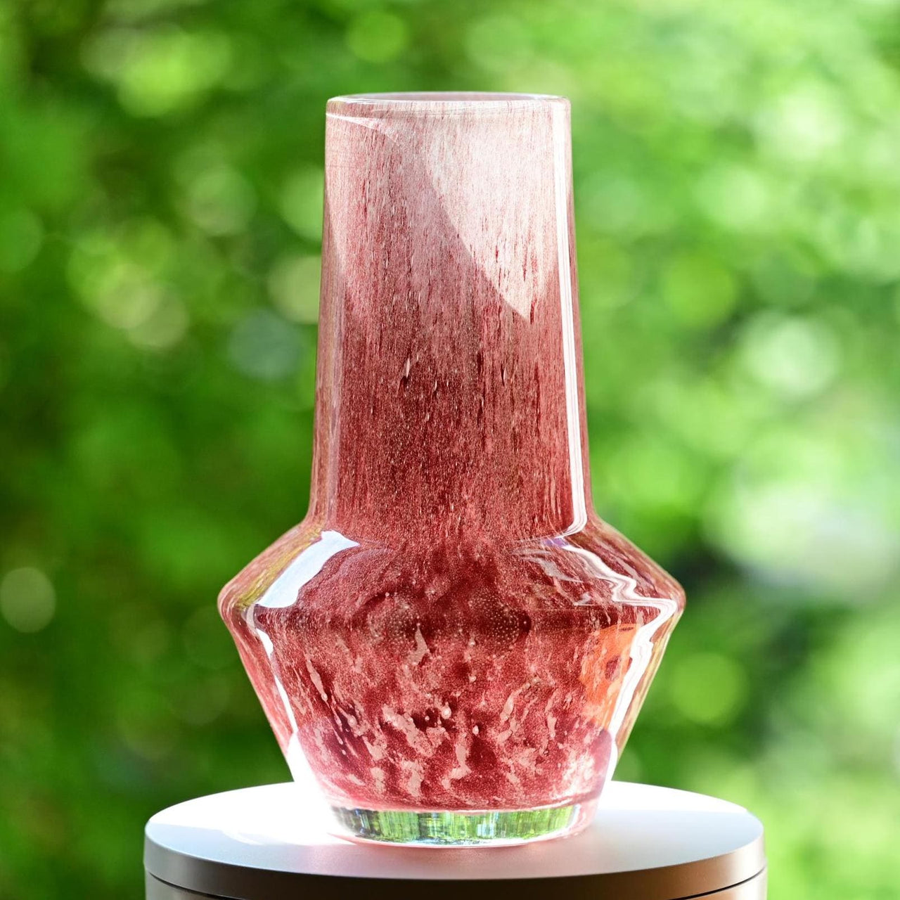Funky Vase, Pink Vase, Pink Glass Vase, Pink Flower Vase, Vases for Flowers, Hand Blown Glass Vase, Glass Vase, Glass Art, Birthday Gift