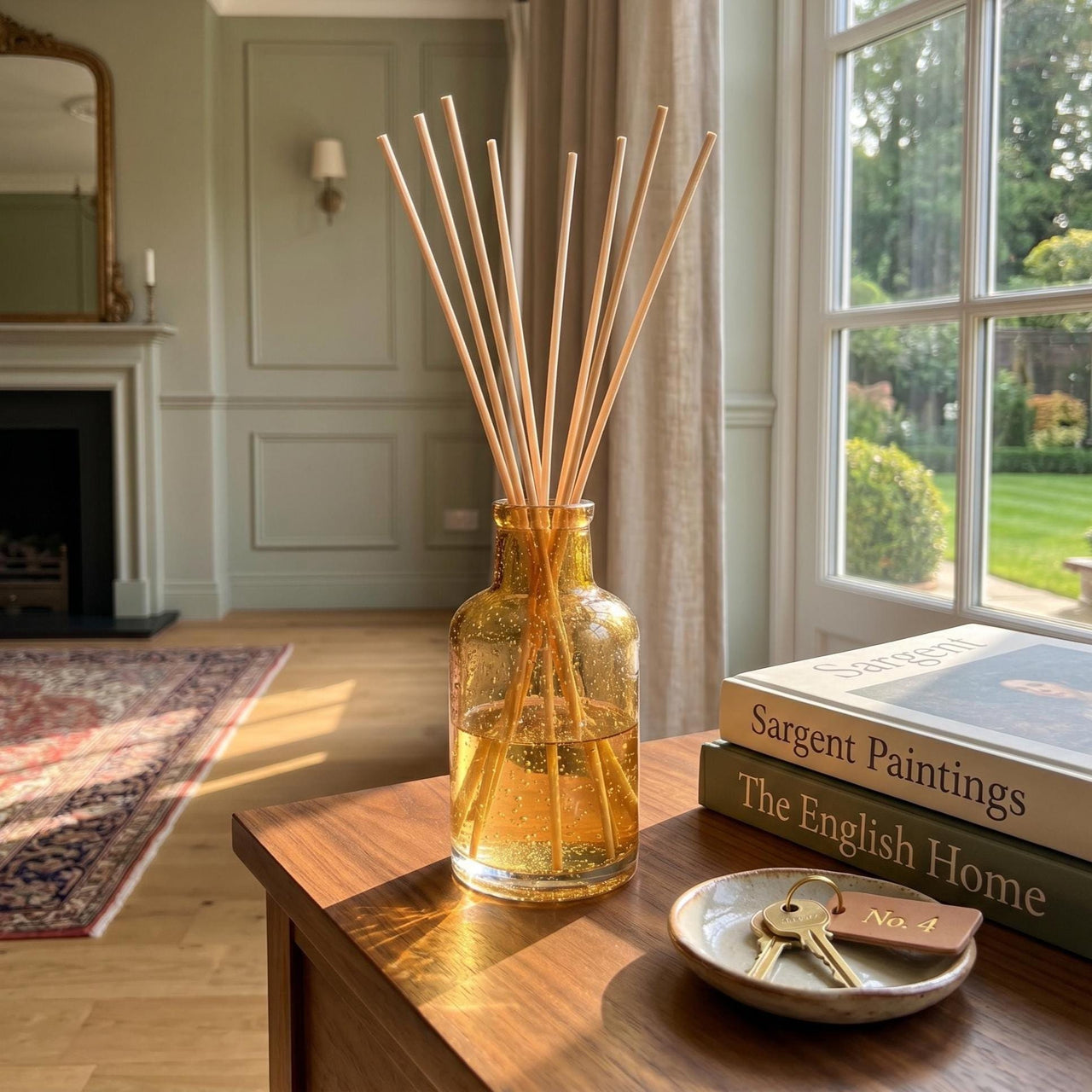 Hand Blown Amber Glass Reed Diffuser Bottle