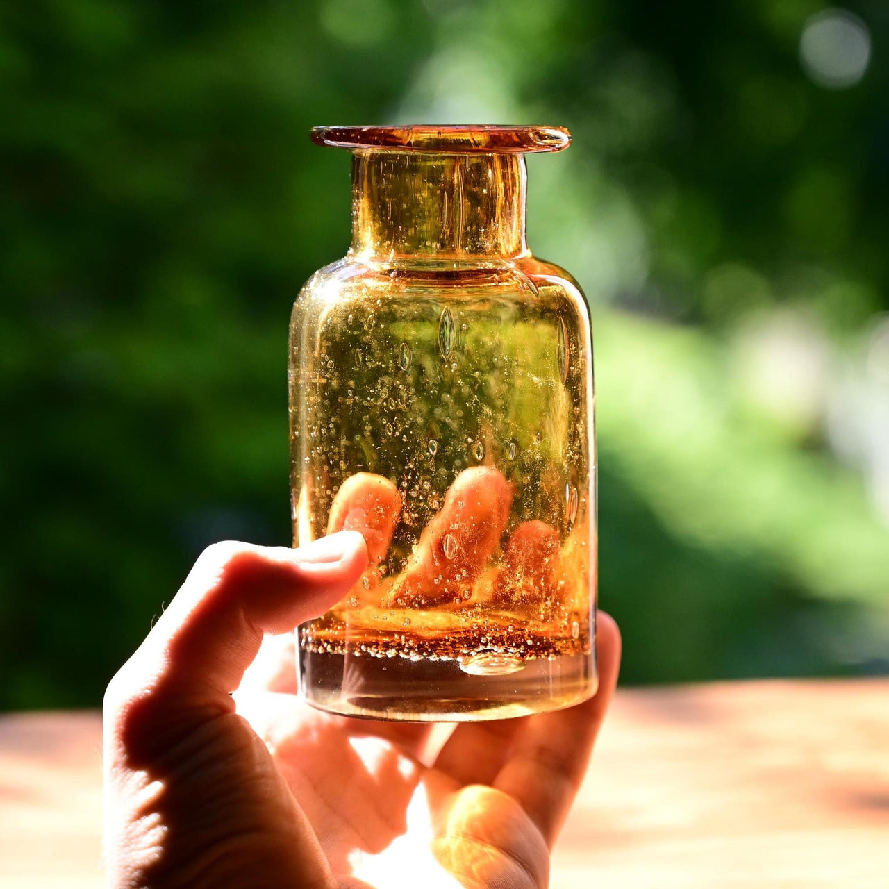 Hand Blown Amber Glass Reed Diffuser Bottle