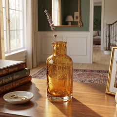 Hand Blown Amber Glass Reed Diffuser Bottle