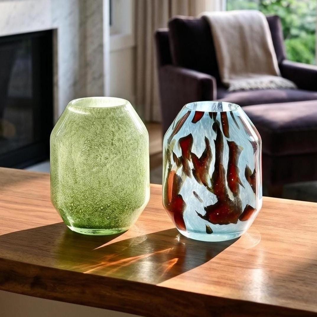 Pair of Glass Art Vases
