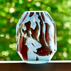 Teal Glass Art Vase