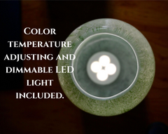 Cordless Green Glass Lamp