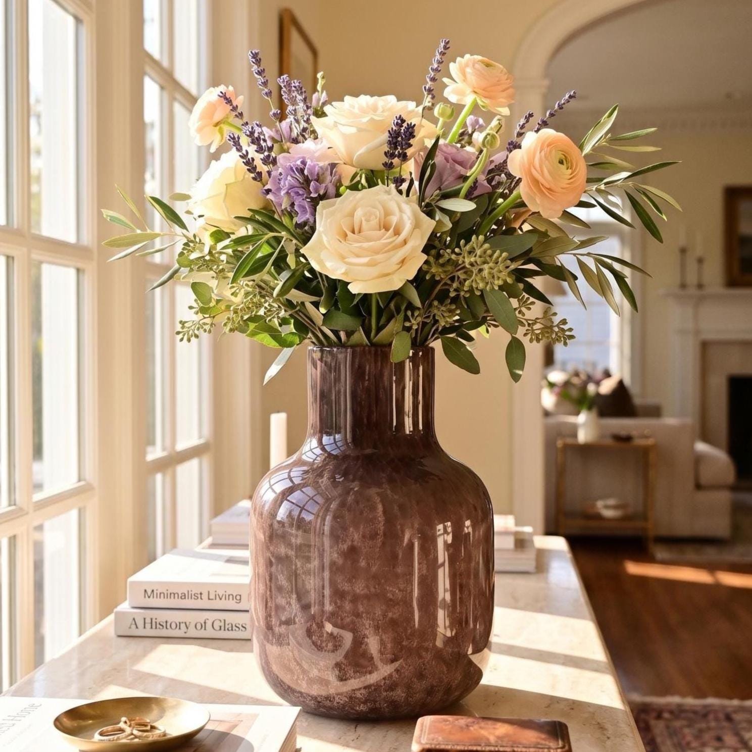 Large Chestnut Glass Vase