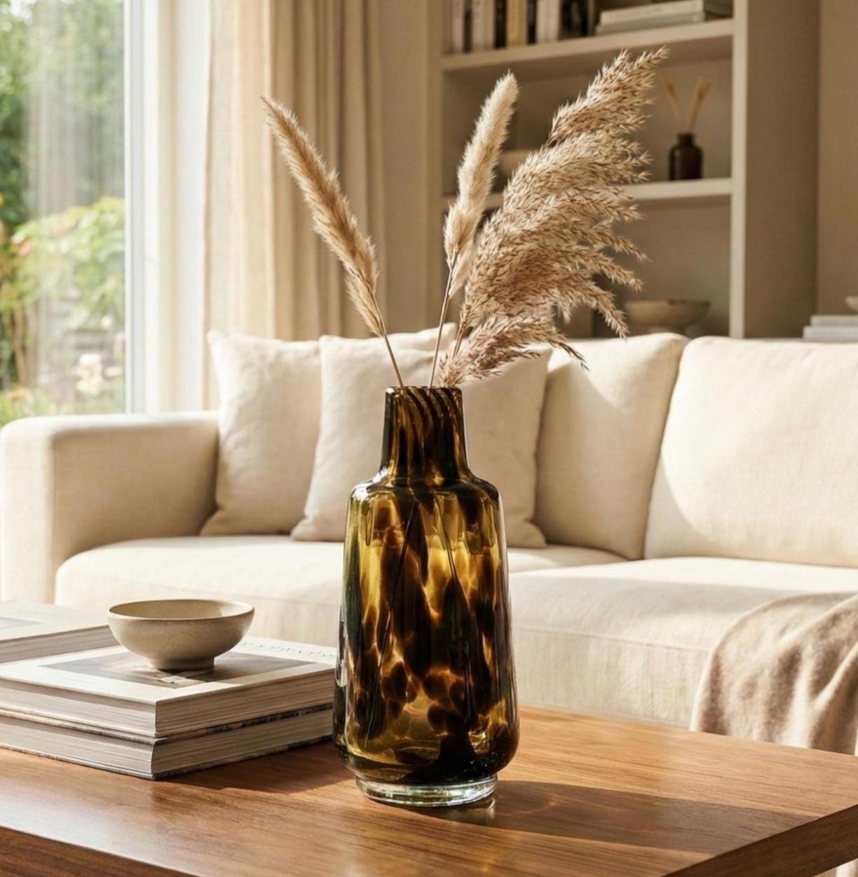 Hand Blown Amber Glass Vase