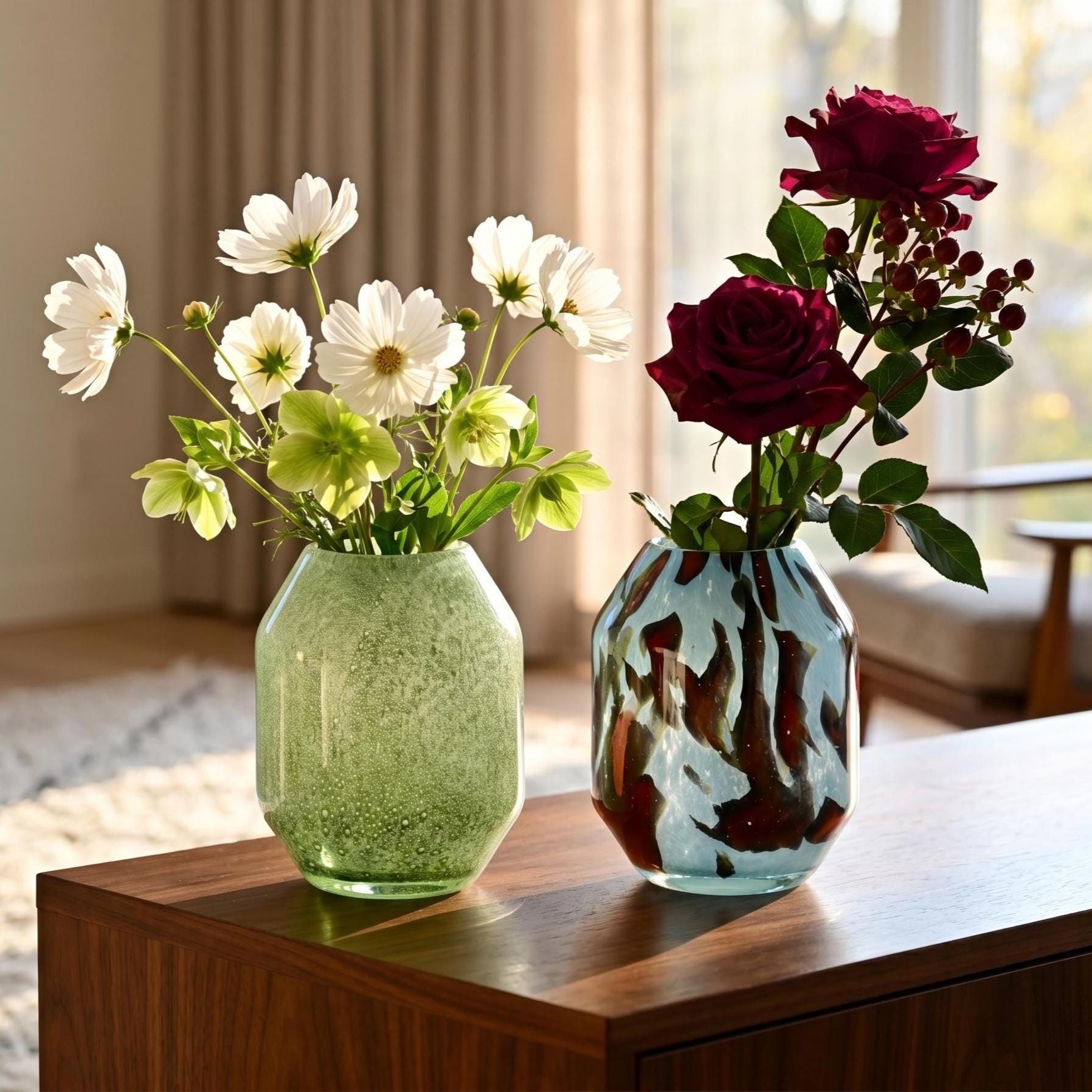 Pair of Glass Art Vases
