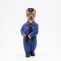 Hand Carved Wooden Police German Shepherd Statue