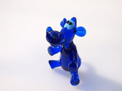 Glass Hippo Statue, Cobalt Blue Hippo Figurine, Blown Glass Animals, Hippo Gifts, Safari Animals, Glass Animals, Hippo Decor