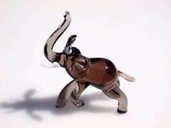 Elephant Decor, Elephant Statue, Elephant Figurine, Elephant Gifts, Glass Elephant, Elephant Art, Elephant Sculpture, Amber Glass, Statue