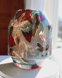 Hand-Blown Art Deco Glass Vase – Handmade Murano-Style Statement Decor
